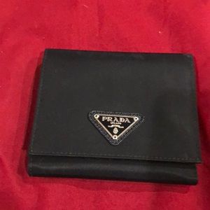 Prada billfold, nylon, leather great condition